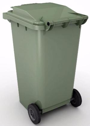 Зеленый пластиковый мусорный контейнер 240 литров